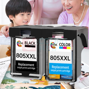 绘威 连喷透明盖黑彩墨盒套装 805XXL  适用惠普805墨盒2720墨盒2332 2722 1210 1212 2330墨盒2721 2723 2729打印机dj2720透明盖 黑色彩色套装