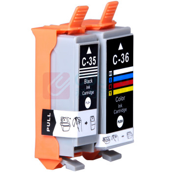 绘威 黑彩墨盒套装 PGI-35/CLI-36  适用佳能Canon PIXMA ip100 ip110 mini260 mini320便携式打印机墨盒