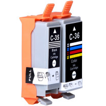 绘威 黑彩墨盒套装 PGI-35/CLI-36  适用佳能Canon PIXMA ip100 ip110 mini260 mini320便携式打印机墨盒