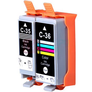 绘威 黑彩墨盒套装 PGI-35/CLI-36  适用佳能Canon PIXMA ip100 ip110 mini260 mini320便携式打印机墨盒