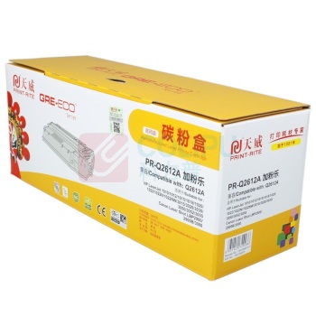 天威 PRINT-RITE 激光碳粉盒 PR-Q2612AE 加粉乐 TRHO66BPSYJ 2000页 (黑色) 商用装
