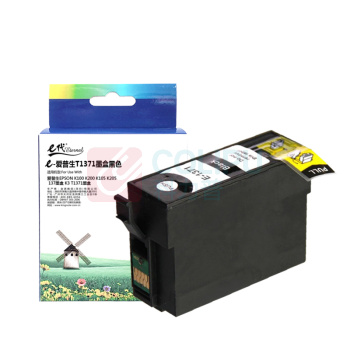 e代经典 粉盒 e-T1371 1000页 (黑色) 适用爱普生EPSON K100 K200 K105 K205 137墨盒 K3 T1371墨盒单支装