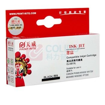 天威 PRINT-RITE 墨盒 CLI-851 IFCD18BPRJ 4500页 (黑色) 专业装