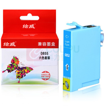 绘威 墨盒 T0852 (蓝色) 适用爱普生EPSON Stylus Photo 1390 R330打印机墨盒 墨水