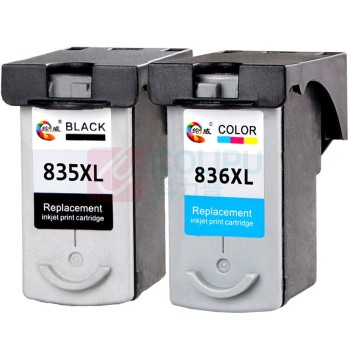 绘威 黑彩墨盒套装 PG-835XL/CL-836XL  适用佳能Canon Pixma IP1188 PG-835 835XL CL-836 836XL打印机墨盒