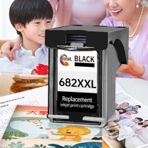 绘威 连喷透明盖墨盒 682XXL (黑色) 适用惠普hp682墨盒