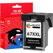 绘威 连喷透明盖墨盒 67XXL (黑色) 适用惠普hp901墨盒HP4500墨盒J4660 j4580 J4640 J4660 J4680 G510打印机墨盒