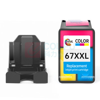 绘威 连喷透明盖彩色墨盒 67XXL  适用惠普hp901墨盒HP4500墨盒J4660 j4580 J4640 J4660 J4680 G510打印机墨盒