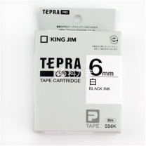 锦宫 KING JIM 标签色带 SS6K 6mm (白底/黑字)