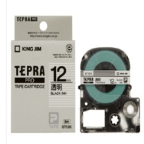 锦宫 KING JIM 标签色带 ST12K 12mm (透明底/黑字)