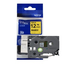 兄弟 brother 标签机色带 TZe-FX631 12mm*8M (黄底/黑字) 无芯片 (线缆标签)仅E115标签机不可用【新老包装交替发货】