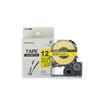 绘威 标签色带 SC12YW  适用爱普生/锦宫标签打印机 黄底黑字12mm*8m