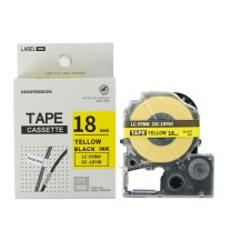 绘威 标签色带 SC18YW  适用爱普生/锦宫标签打印机 黄底黑字18mm*8m