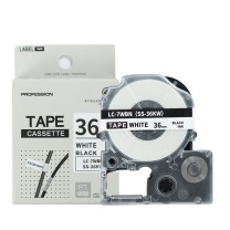 绘威 标签色带 SS36KW  适用爱普生/锦宫标签打印机 白底黑字36mm*8m