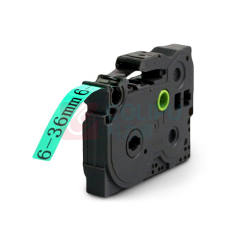 绘威 标签色带 QZe-711  适用兄弟标签打印机 绿底黑字6mm*8m