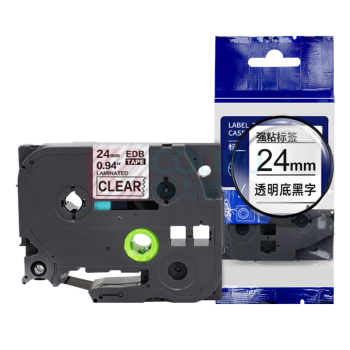 绘威 标签色带 QZe-151  适用兄弟标签打印机 透明底黑字24mm*8m