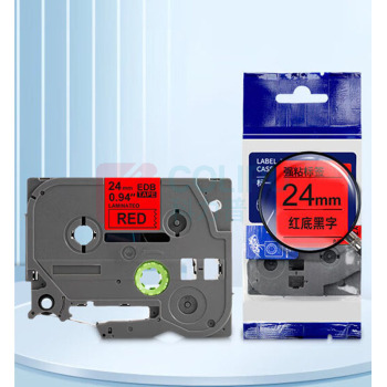 绘威 标签色带 QZe-451  适用兄弟标签打印机 红底黑字24mm*8m