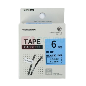 绘威 标签色带 SC6BW  适用爱普生/锦宫标签打印机 蓝底黑字6mm*8m