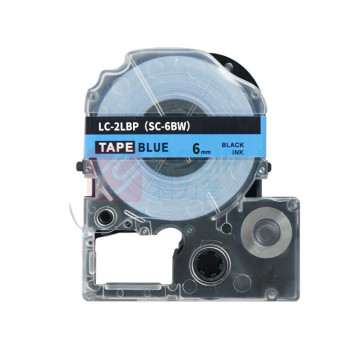 绘威 标签色带 SC6BW  适用爱普生/锦宫标签打印机 蓝底黑字6mm*8m