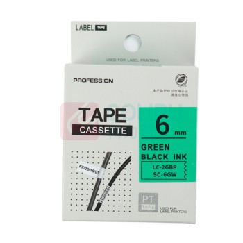 绘威 标签色带 SC6GW  适用爱普生/锦宫标签打印机 绿底黑字6mm*8m
