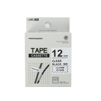 绘威 标签色带 ST12KW  适用爱普生/锦宫标签打印机 透明底黑字12mm*8m