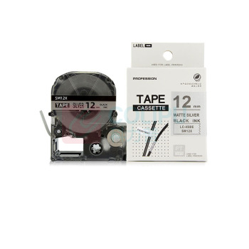 绘威 标签色带 SM12X  适用爱普生/锦宫标签打印机 银底黑字12mm*8m