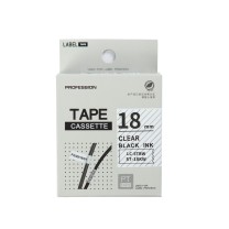 绘威 标签色带 ST18KW  适用爱普生/锦宫标签打印机 透明底黑字18mm*8m