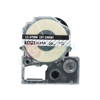绘威 标签色带 ST24KW  适用爱普生/锦宫标签打印机 透明底黑字24mm*8m