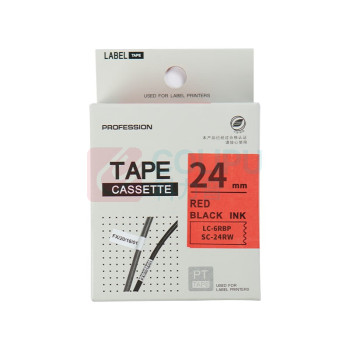 绘威 标签色带 SC24RW  适用爱普生/锦宫标签打印机 红底黑字24mm*8m