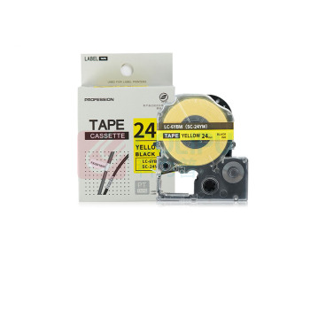 绘威 标签色带 SC24YW  适用爱普生/锦宫标签打印机 黄底黑字24mm*8m