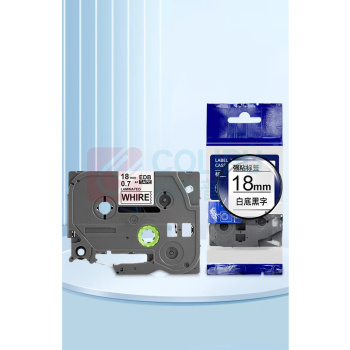绘威 标签色带 QZe-241  适用兄弟标签打印机 白底黑字18mm*8m