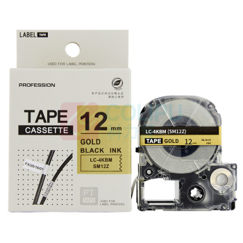 绘威 标签色带 SM12ZW  适用爱普生/锦宫标签打印机 金底黑字12mm*8m