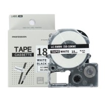 绘威 标签色带 SS18KW  适用爱普生/锦宫标签打印机 白底黑字18mm*8m