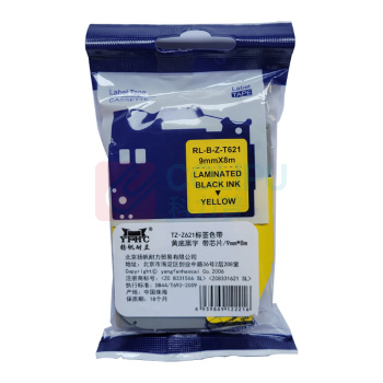 扬帆耐立 YFHC 标签色带 TZ-Z621 9mmx8m (黄底黑字) 带芯片