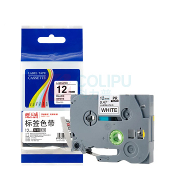 天威 PRINT-RITE 标签色带 TZw231 RAB166BPRJ 12mm*8m (白底黑字) 专业装