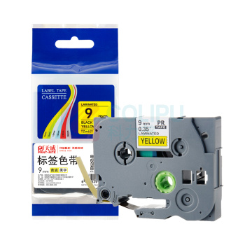 天威 PRINT-RITE 标签色带 TZw621 RAB173BPRJ 9mm*8m (黄底黑字) 专业装