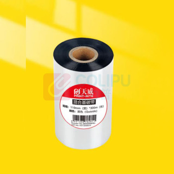 天威 PRINT-RITE 混合基碳带卷 110mm*300m 适用tsc台半ttp-244pro/TE244 (黑色) 标签机条码机热转印打印机色带