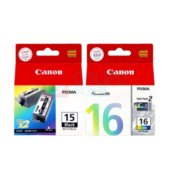 佳能 CANON 便携式打印机 BCI-15BK (黑) 16C彩色墨盒 适用iP90v i80/70 双包装 佳能15BK黑色(双支装)