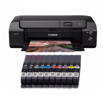 佳能 CANON 幅面无线彩色喷墨专业照片打印机 PRO-300 A3 (10色独立式墨水系统)
