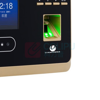 优玛仕 U-mach 指纹人脸考勤机 U-UF100-WIFI 300张人脸,1000枚指纹考勤 (黄黑色)