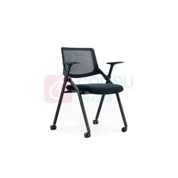 卡莱茵 培训椅 Q03-1 长520mm*宽420mm*高830mm (黑色黑胶) (带脚轮)