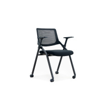 卡莱茵 培训椅 Q03-1 长520mm*宽420mm*高830mm (黑色黑胶) (带脚轮)