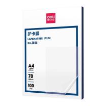 得力 deli 塑封膜 3819 A4 70mic(7丝)220*305mm100张/包