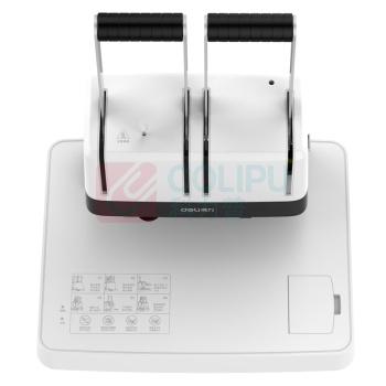 得力 deli 财务装订机 14650 钻头尺寸φ5*30mm 手动 省力型 (白色)