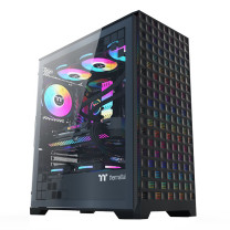 Thermaltake 机箱水冷电脑主机 钢影 风 支持EATX/钢化玻璃侧透/支持360水冷/高兼容/4090显卡 (黑色)