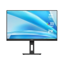 冠捷 AOC 显示器 Q24P3C 23.8英寸2K高清 Type-C90W反向充电 升降旋转支架 专业设计办公低蓝光爱眼显示屏 三年质保