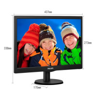 飞利浦 PHILIPS 电脑显示器 18.5” 1366×768@60Hz 16:9 8bit VGA+DVI 1 台 电脑屏幕 显示屏 台式显示器 显示设备 电脑显示器 193V5LSB25