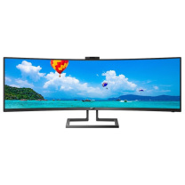 飞利浦 PHILIPS 93显示器49英寸2K高清32:9超宽曲面HDR400升降旋转65WType-C反向充电 499P9H1