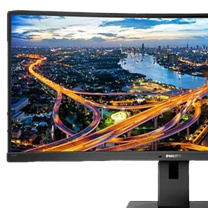 飞利浦 PHILIPS 显示器 345B1CR 34英寸 2K高清 21:9带鱼屏 DP+HDMI 1500R曲率 100Hz刷新率 多视窗 升降水平旋转 3年质保