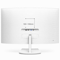 飞利浦 PHILIPS 显示器 271E1SCW 27英寸 1500R曲面 HDMI+VGA FHD 75Hz FreeSync技术 3年质保 白色